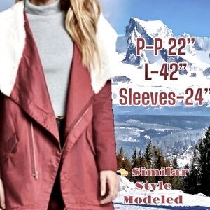 PacSun LA Hearts Red Shawl Collar Coat M Tech Preppy Western 🎉 Host Pick 🎉 GUC